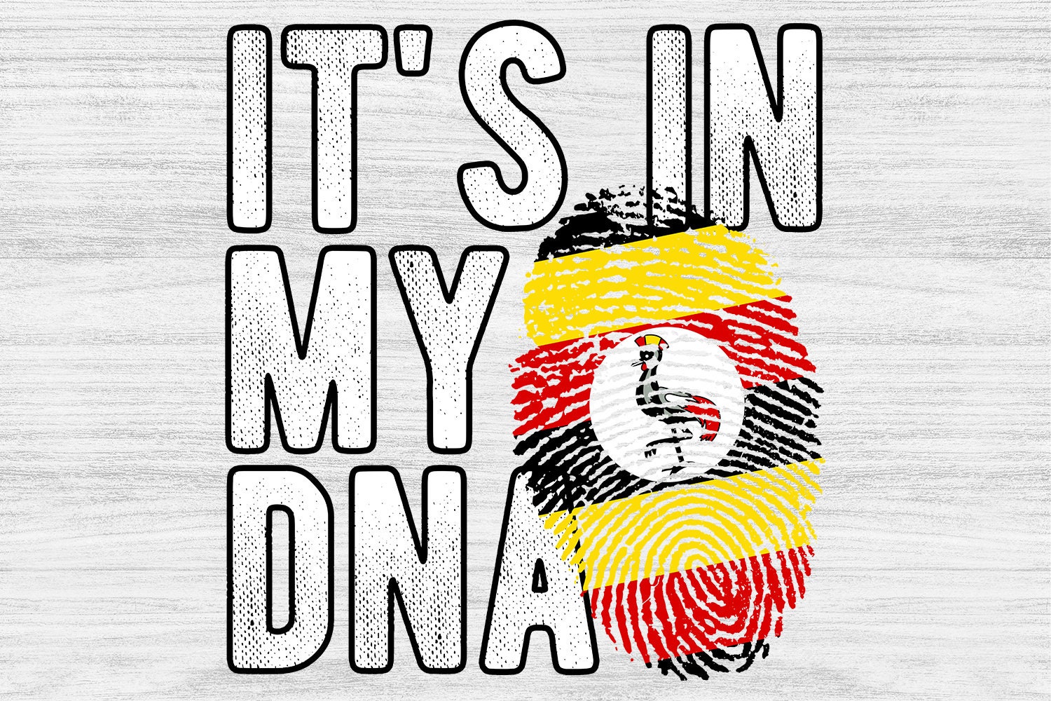 Uganda Flag Fingerprint PNG: Sublimation Design (Digital Download)