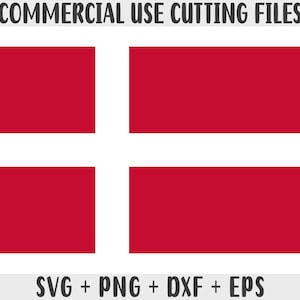 Dänemark Flagge SVG Originalfarben, Dänemark Flagge Png, kommerzielle Nutzung für Print on Demand, Schnittdateien für Cricut, Schnittdateien für die Silhouette