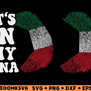 Kuwait Flag Fingerprint SVG Bundle: It&#39;s in My DNA (Digital Download)