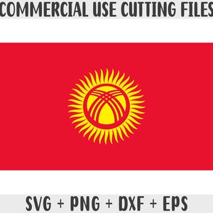 Kyrgyzstan flag SVG Original colors, Kyrgyzstan Flag Png, Commercial use for print on demand, Cut files for Cricut, Cut files for silhouette