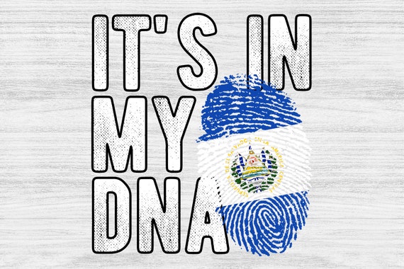El Salvador Flag Fingerprint PNG: It's in my DNA Design (Digital Download)
