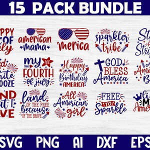 Lot svg 4 juillet, 4 juillet Svg, 4 juillet, Svg Amérique, jour de l'indépendance, Png, heureux 4 juillet svg, svg des États-Unis