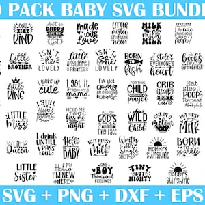 Pacchetto SVG per neonati, Pacchetto SVG per baby shower, Pacchetto SVG per neonati, Pacchetto citazioni per neonati, Detto carino per neonati SVG, Bambino divertente SVG, Bambino maschio femmina SVG, PNG, DXF