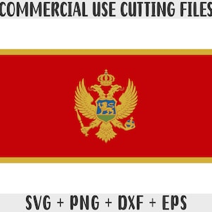 Bandeira de Montenegro SVG Cores originais, Bandeira de Montenegro Png, Uso comercial para impressão sob demanda, Arquivos de corte para Cricut, Arquivos de corte para silhueta