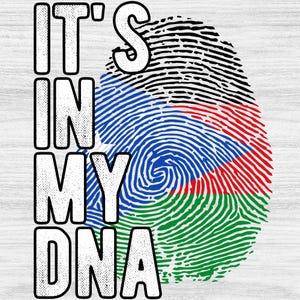 South Sudan Png, It&#39;s in my DNA South Sudan Flag Fingerprint PNG Sublimation design download for shirts, Mugs, POD Png, Digital download