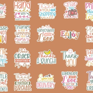 Buy 60 Boho Thank You Stickers Svg Bundle, Thank You Stickers for Small ...