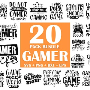 Gamer SVG Bundle, lustige Gamer SVG, Gamer SVG, Videospiele svg, Jungen-Shirt svg, Game Controller SVG, Cut File für Cricut, Silhouette svg, Png
