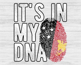 It's in my DNA Papua New Guinea Flag Fingerprint PNG Sublimation design download for shirts, Mugs, Print-on-demand PNG, Digital download