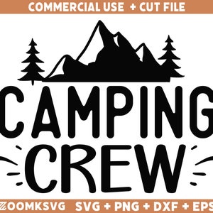 Equipo de acampada SVG, Camping SVG Cricut, Camiseta de acampada Svg, Vida de campamento Svg, Aventura Svg, Glamping Svg, Camping divertido Svg, PNG, DXF