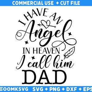 Memorial SVG, Tengo un ángel en el cielo, lo llamo papá Svg, Citas conmemorativas Svg, Cardenal Svg, Recuerdo amoroso Svg, Cielo Svg, Cristiano Svg