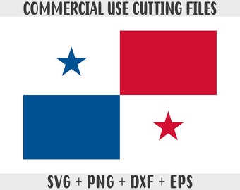 Bandera de Panamá SVG Colores originales, Bandera de Panamá Png, Uso comercial para impresión bajo demanda, Archivos de corte para Cricut, Archivos de corte para silueta SVG