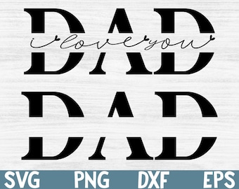 Dad SVG: Split Name Frame, Father's Day Cut File (Digital Download)