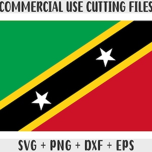Saint Kitts and Nevis flag SVG Original colors, Saint Kitts and Nevis Flag Png, Commercial use for print on demand, Cut files for Cricut