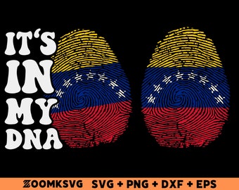 Paquete SVG de huellas dactilares de la bandera de Venezuela (descarga digital)