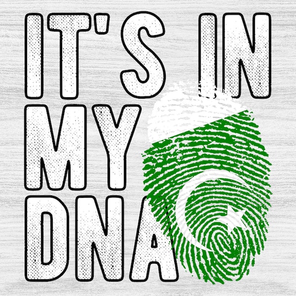 It's in my DNA Pakistan Flag Fingerprint PNG Sublimation design download for shirts, Mugs, Print-on-demand PNG, Digital download
