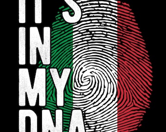 イタリア国旗の指紋PNG：DNA昇華デザイン（デジタルダウンロード）