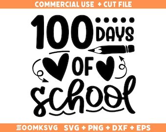 100 Days of School SVG: Teacher Shirt Design (Digital Download)