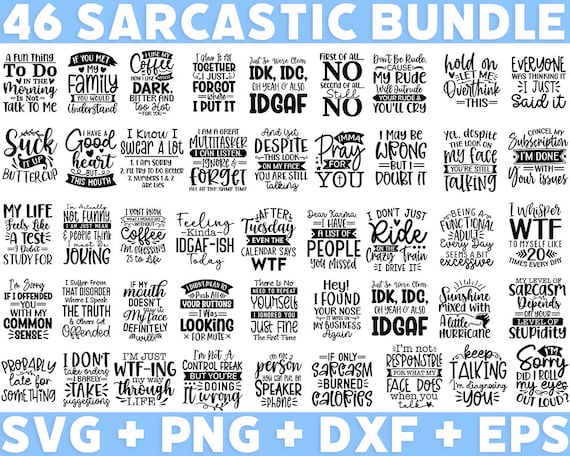Sarcastic SVG Bundle: Funny Mom Quotes, Sassy Shirt Designs (Digital Download)