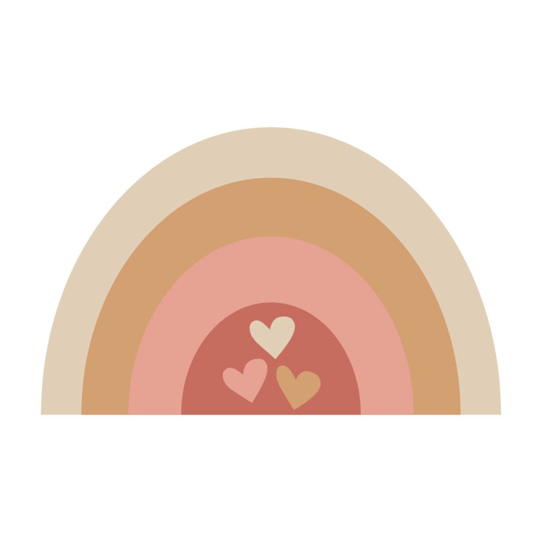 Boho Rainbow SVG Cut File, Boho Colored Hand Drawn Rainbow Sticker SVG ...