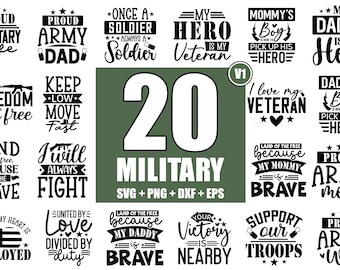 Military SVG Bundle: Army, Veteran, Patriotic Designs (Digital Files)