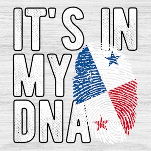 It&#39;s in my DNA Panama Flag Fingerprint PNG Sublimation design download for shirts, Mugs, Print-on-demand PNG, Digital download