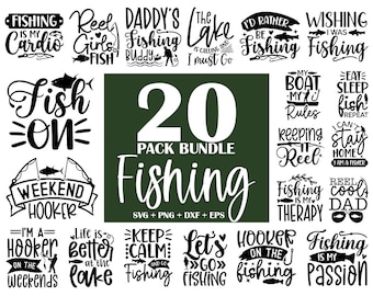 Fishing Sayings SVG Bundle: Funny T-Shirt Designs (Digital Files)