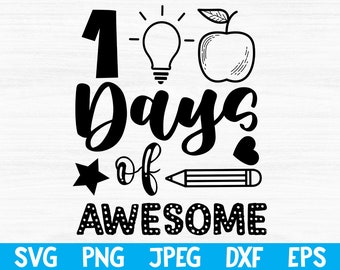 Gratis Svg, 100 dagen geweldige svg png dxf eps, 100 dagen school, school svg, terug naar school svg, svg-bestanden voor cricut, school shirt svg