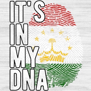 Tajikistan Flag Fingerprint PNG: DNA Pride Design (Digital Download)