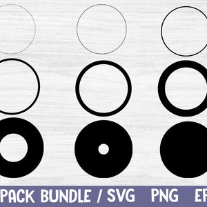 Pakiet Circle Frames SVG: Różne szerokości obrysu (pliki cyfrowe)
