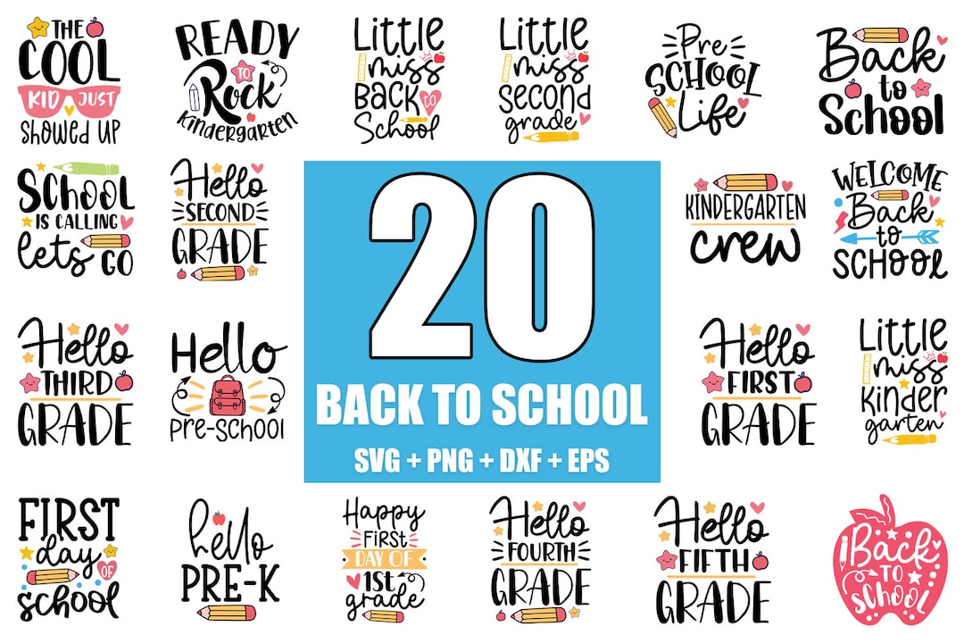Back to School SVG Bundle: Teacher & First Day Designs (digital Files ...