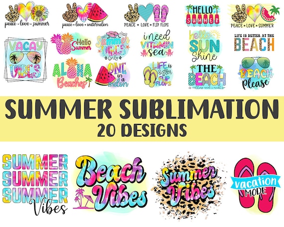 Summer Beach Vibes PNG Sublimation Bundle (20 Designs)