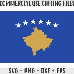 Kosovanische Flagge SVG Originalfarben, Kosovanische Flagge Png, kommerzielle Nutzung für Print on Demand, Schnittdateien für Cricut, Schnittdateien für Silhouette SVG