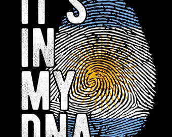 Argentina Flag Fingerprint PNG: It's in My DNA Sublimation Design (Digital Download)