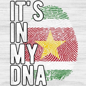 Suriname Flag Fingerprint PNG: DNA Pride Design (Digital Download)