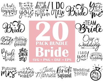 Bride SVG Bundle: Bridal Party & Wedding Designs (Digital Download)