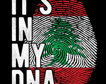 Lebanon Flag Fingerprint PNG: It&#39;s in my DNA Design (Digital Download)