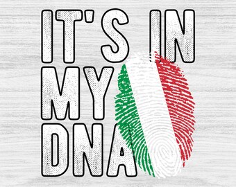 Huella dactilar de la bandera de Italia PNG: Está en mi ADN (Descarga digital)