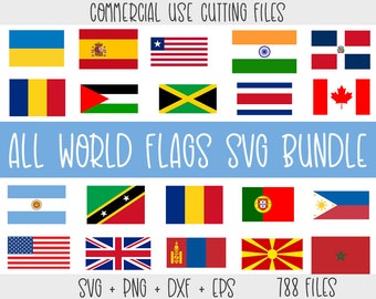 197 DESIGNS Flags of the world SVG Bundle, Country Flag Svg, America flag Svg, flags of Nations svg, World svg Clipart, Cricut Silhouette