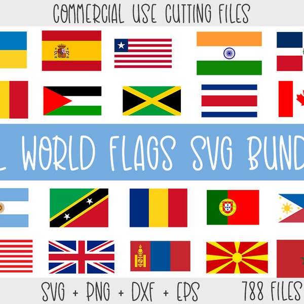 All World Flags SVG Bundle, Country flag svg Bundle, National flag svg, Regional flag png, USA flag Svg cut files for Cricut, POD Bundle Svg