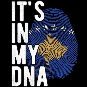 Kosovo Flag Fingerprint PNG: It&#39;s in my DNA Sublimation Design (Digital Download)