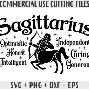 Sagitário SVG, Zodíaco SVG, Clipart de Signos do Zodíaco SVG, Presente para Sagitário PNG, Arquivos de Corte Cricut para Horóscopo SVG, Silhouette Cameo DXF