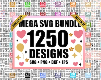 Mega SVG Bundle: 1250 Designs, Sarcastic & Funny Quotes (Digital Download)