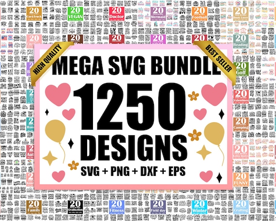 Mega SVG Bundle: 1250 Designs, Sarcastic & Funny Quotes (Digital Download)