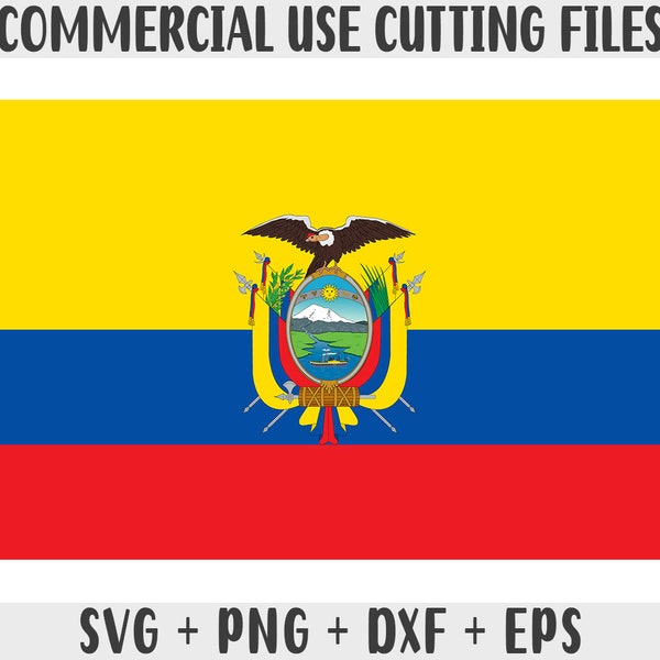 Ecuador Flagge SVG Original Farben, Ecuador Flagge Png, Kommerzielle Nutzung für Print on Demand, Cut Dateien für Cricut, Cut Dateien für Silhouette SVG