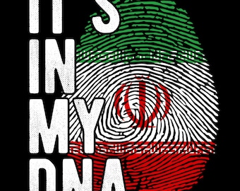 Iran Flag Fingerprint PNG: DNA Pride Design (Digital Download)