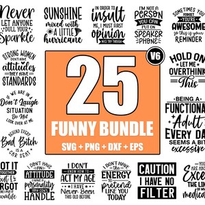Funny Sarcastic SVG Quotes Bundle: Mom Humor, Cricut Cut Files (Digital Download)