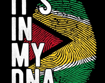 Huella dactilar de la bandera de Guyana PNG: Está en mi ADN (Descarga digital)