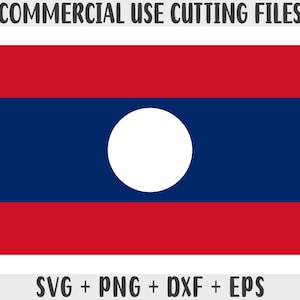Laos flag SVG Original colors, Laos Flag Png, Commercial use for print on demand, Cut files for Cricut, Cut files for silhouette SVG