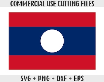 Laos Flagge SVG: Originalfarben, Print-on-Demand (Digitale Dateien)