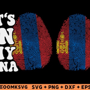 Mongolia Flag Fingerprint SVG Bundle: Mongolian Gift (Digital Files)